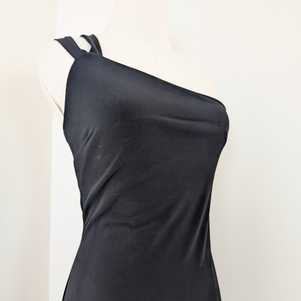 *Free with Purchase* 90's Jacob Mini Dress Asymmetrical Fitted Tight One Strap - Picture 8 of 11